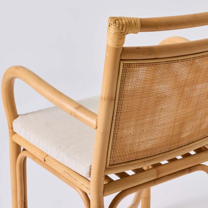 Detail of the rattan weave on the Riviera table chair
