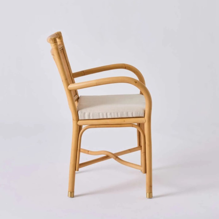 Profile of RIVIERA table chair with rattan armrests by KOK MAISON
