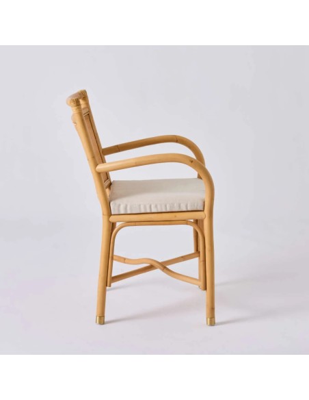 Profile of RIVIERA table chair with rattan armrests by KOK MAISON