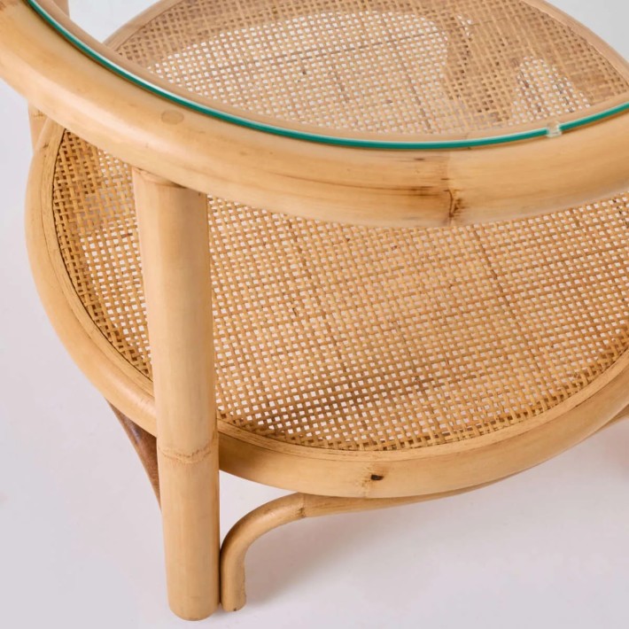 Détail rotin petite table basse collection riviera