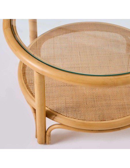 Détail rotin gros diamètre grande table basse riviera par kok maison