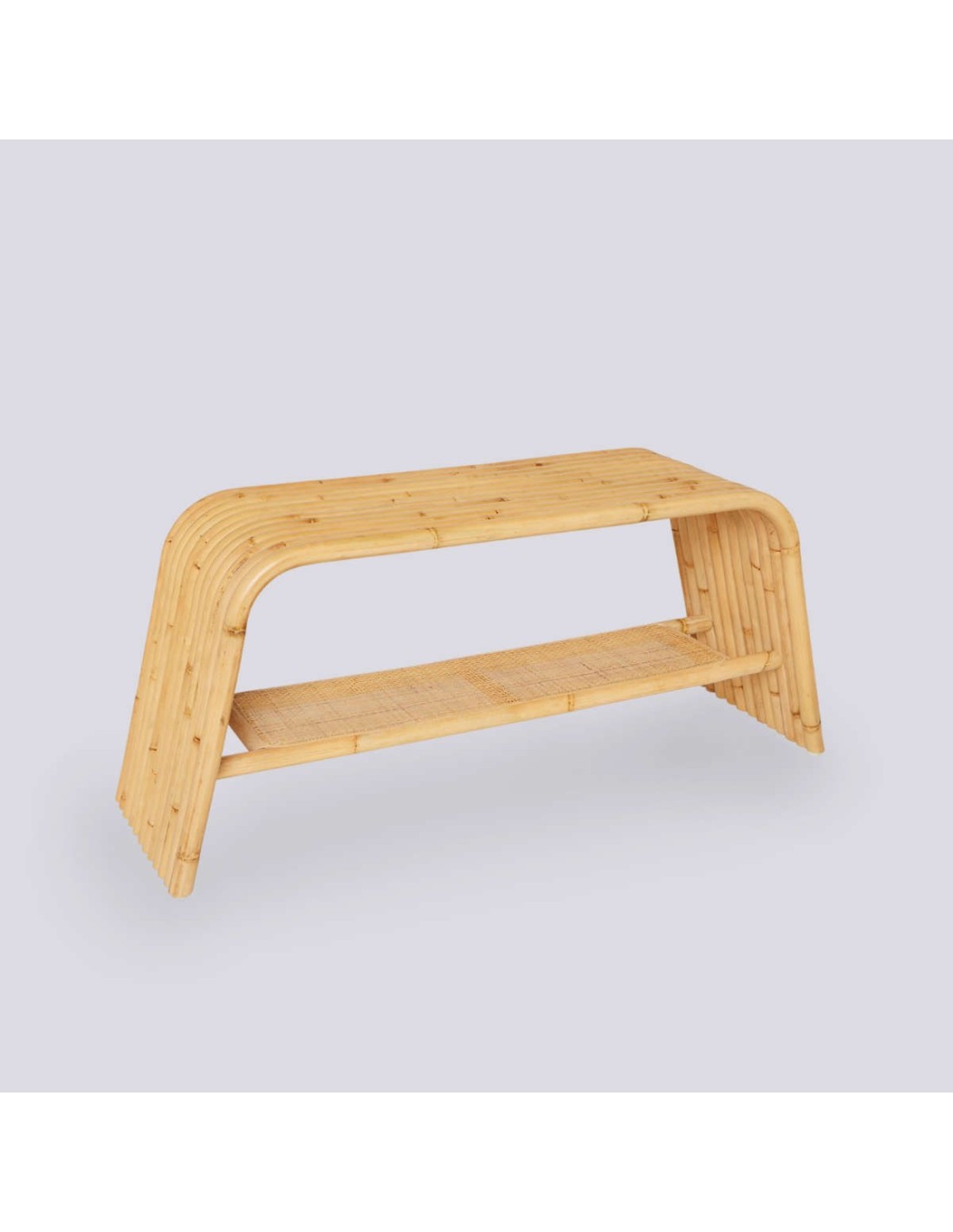 Riviera natural rattan bench