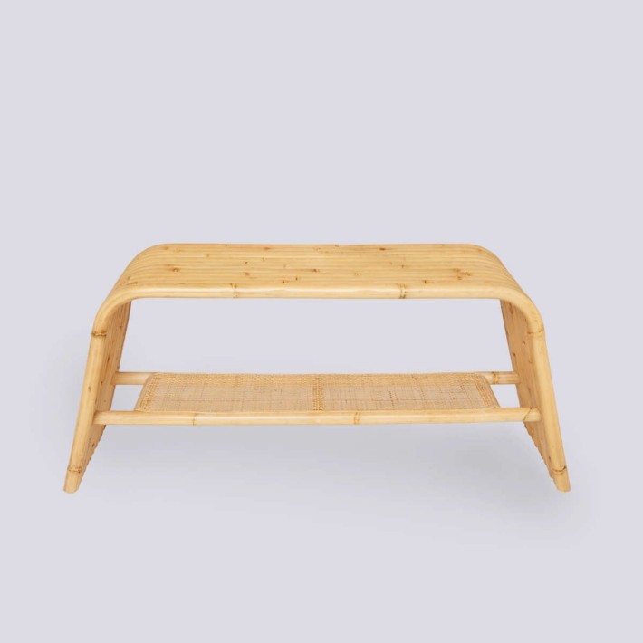 Vue de face banc en rotin collection Riviera chez Kok MAISON