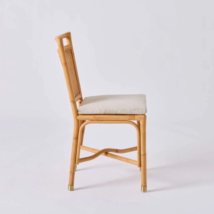 Profil chaise riviera tout en rotin coussin beige