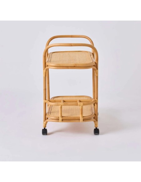 Rattan service trolley with wheels at Kok maison