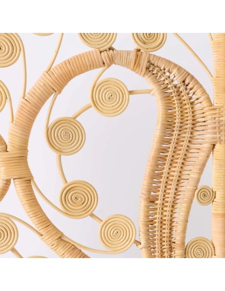 Detail of the curved rattan on the Maharaja headboard by KOK