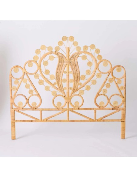 Natural rattan headboard, hand-woven, available at Kok maison