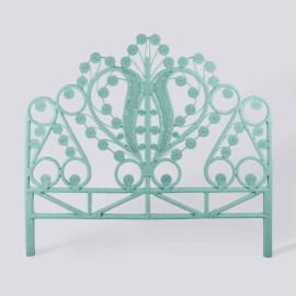 Maharaja black lacquered rattan headboard 2