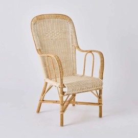 Fauteuil haut dossier en rotin Marcel par Kok maison
