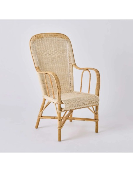 Fauteuil haut dossier en rotin Marcel par Kok maison