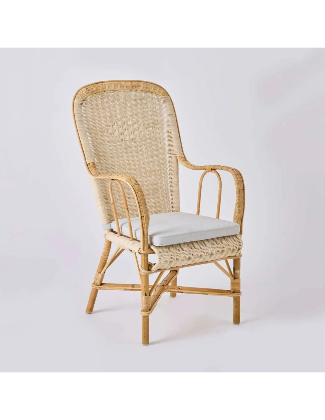 SUPERBE FAUTEUIL DE POUPÉE ANCIENNE EN ROTIN ASSISE/DOSSIER