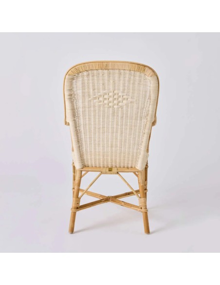 Haut dossier fauteuil en rotin Marcel