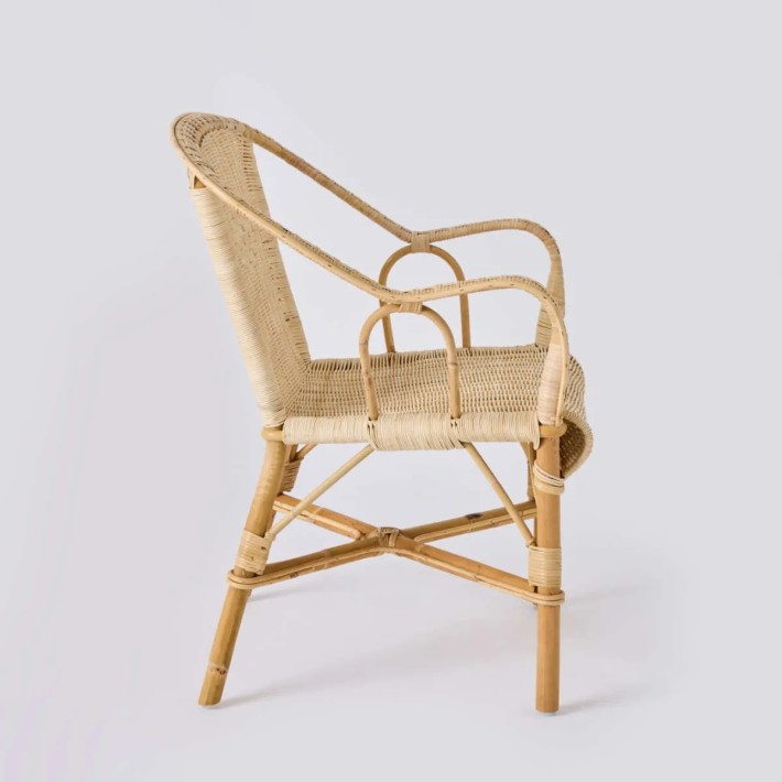 Marcel rattan armchair profile available at Kok Maison