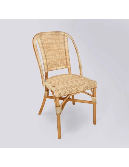Guinguette vintage rattan and resin chair