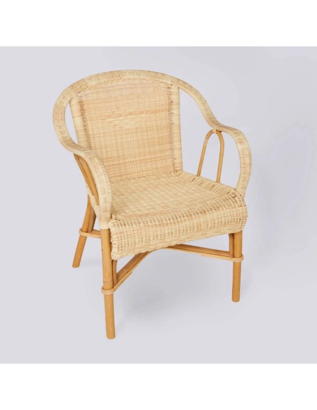 Fauteuil Guinguette structure rotin et tressage en résine