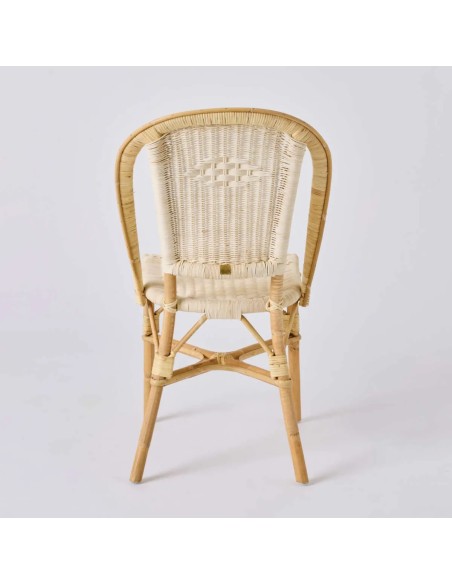 Rear view of the 100M rattan chair, vintage style, emblem of French-style rattan by KOK MAISON