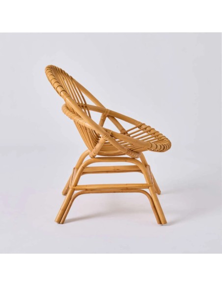 Profile of Brigitte vintage rattan shell chair