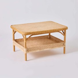 Table basse en rotin Nantucket rectangulaire