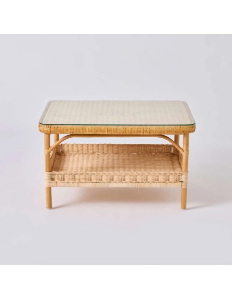 Front view with glass top rectangular coffee table Nantucket