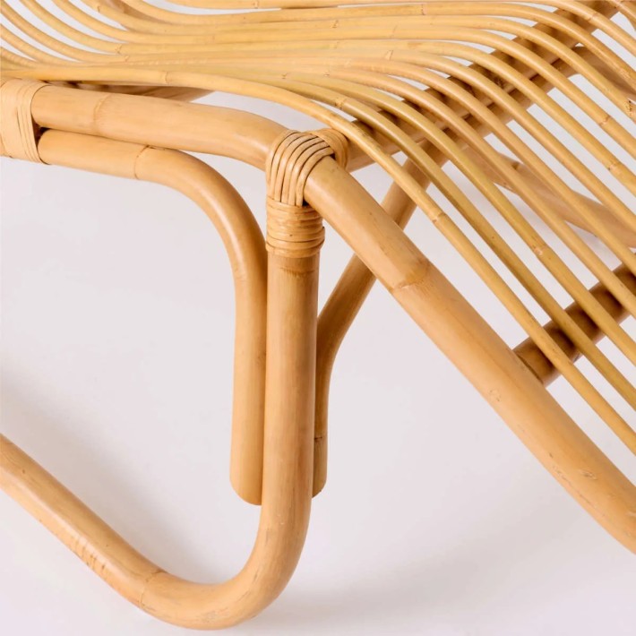 Zoom ligature de rotin chaise longue Baia