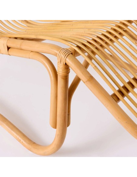 Zoom ligature de rotin chaise longue Baia