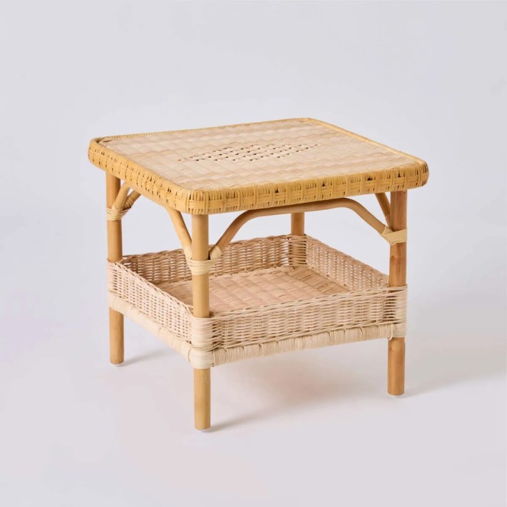 NANTUCKET square coffee table in natural rattan