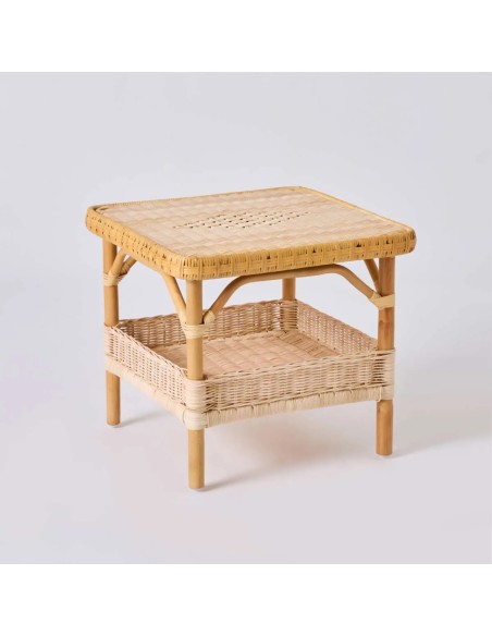 NANTUCKET square coffee table in natural rattan