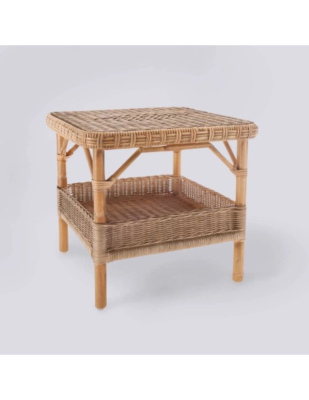 NANTUCKET square coffee table in weathered rattan