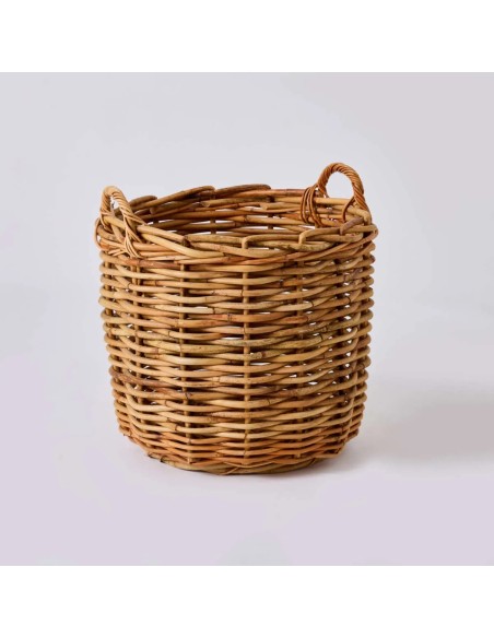 Large round semi-outdoor basket in maxi weave rattan by KOK maison