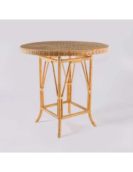 EUGENIE patinated rattan table from the Grandfather collection by KOK MAISON