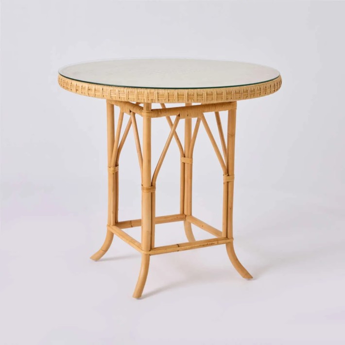 Glass top option on EUGENIE natural rattan table