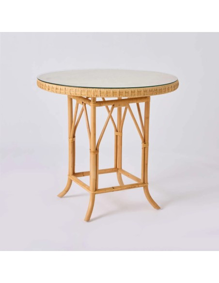 Glass top option on EUGENIE natural rattan table