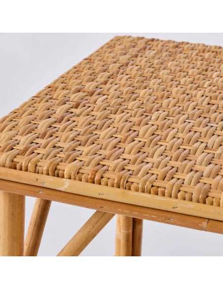 Zoom on the rattan weave square coffee table tray by KOK MAISON