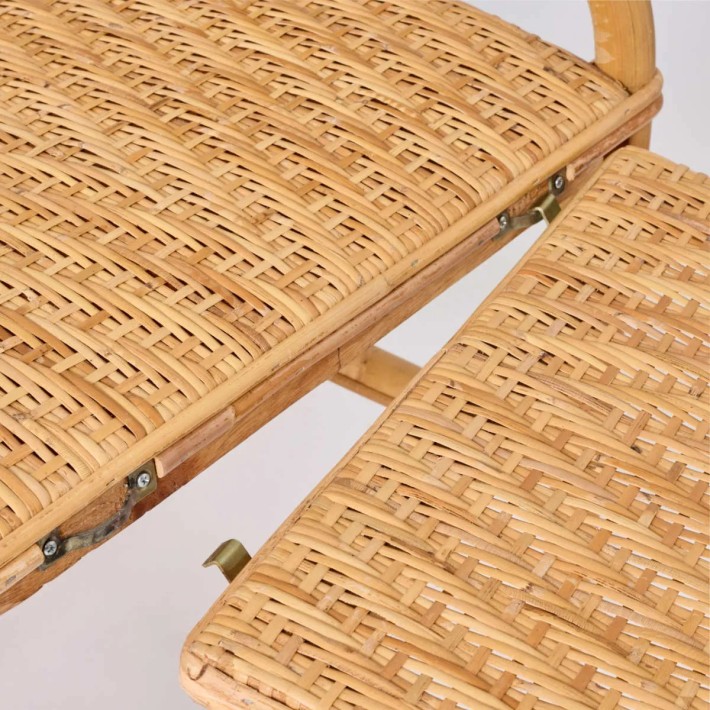 Chaise longue rotin vintage grand mère inclinable