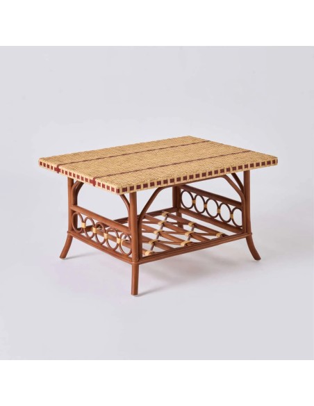 Table basse rectangulaire en rotin tressée collection BAGATELLE par KOK MAISON