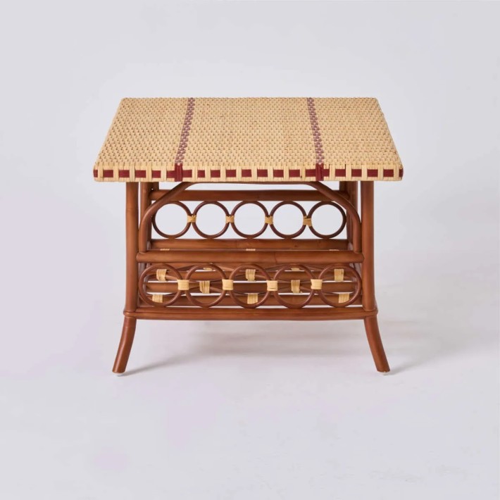Rectangular rattan coffee table profile by KOK MAISON, BAGETELLE collection
