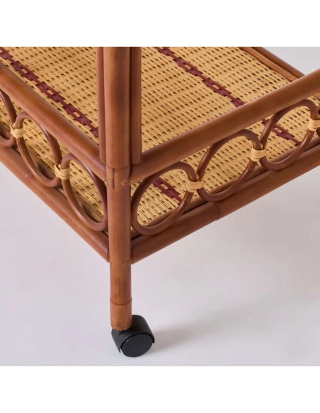 Detail of BAGATELLE rattan side table