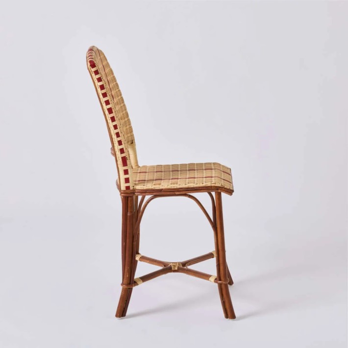 Profile of the BISTROT semi-outdoor rattan and resin chair at KOK MAISON