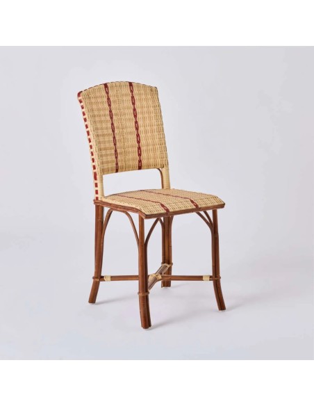 Semi-outdoor chair with rattan frame and resin weave, Bistrot style