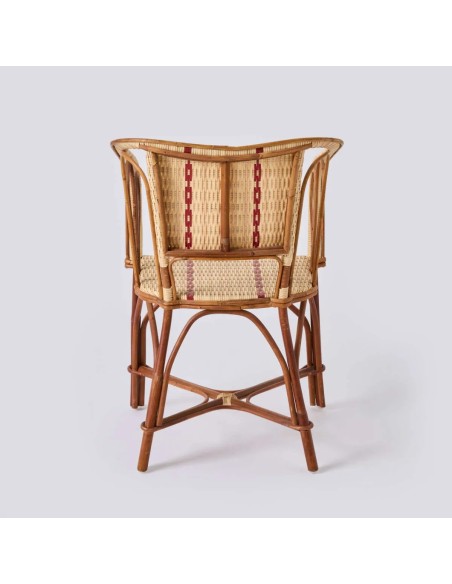 Vue de dos fauteuil Bistrot en rotin et résine