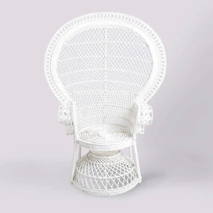 EMMANUELLE white lacquered rattan armchair