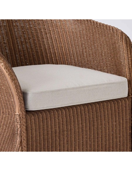 Détail coussin tissu beige chiné T525