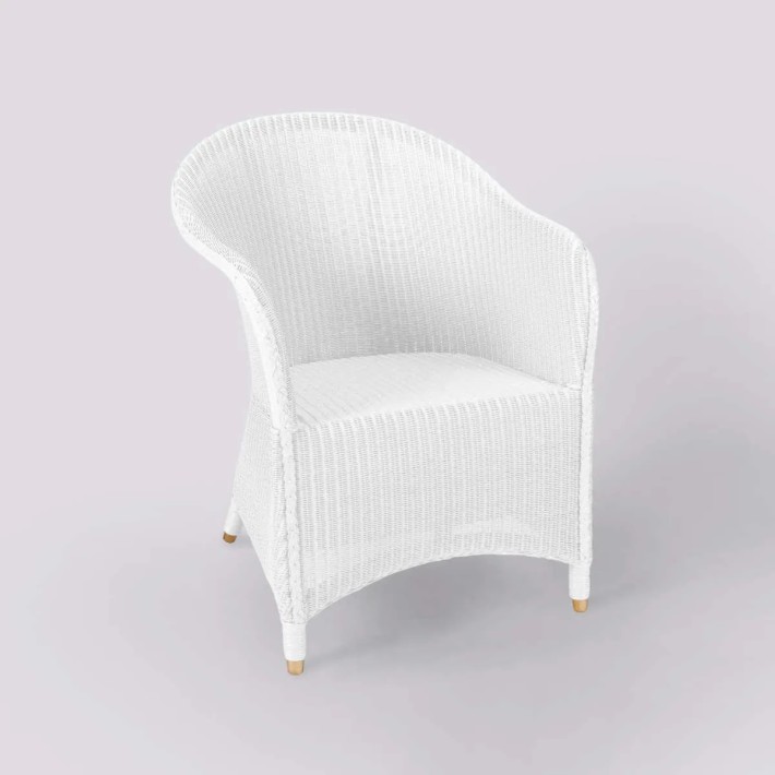 Fauteuil Llyod Loom SIDONIE laque jaune blanc
