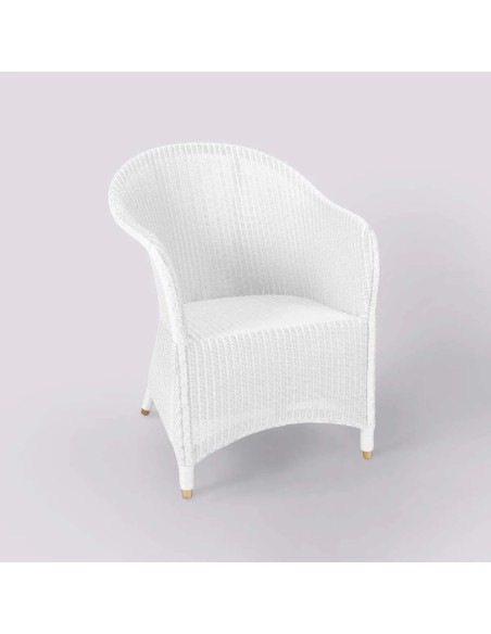 Fauteuil Llyod Loom SIDONIE laque jaune blanc