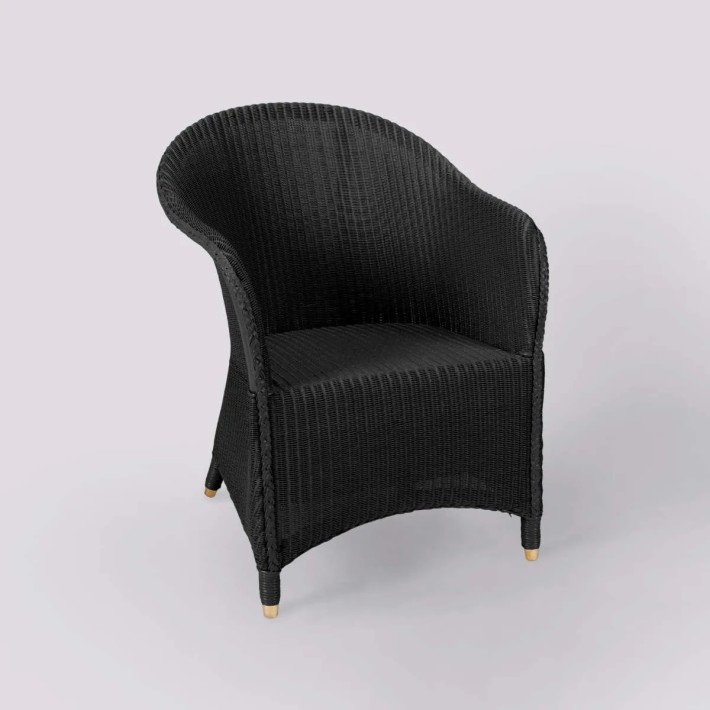 Llyod Loom SIDONIE armchair, black lacquer