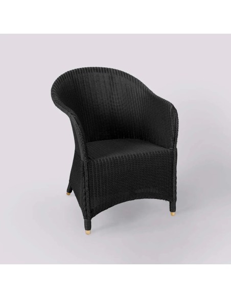 Llyod Loom SIDONIE armchair, black lacquer