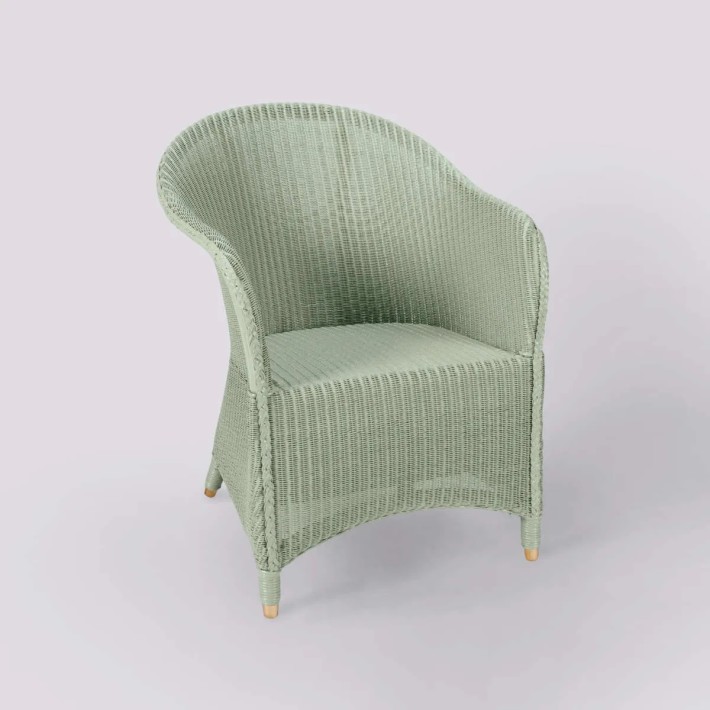 Llyod Loom SIDONIE armchair in pistachio lacquer