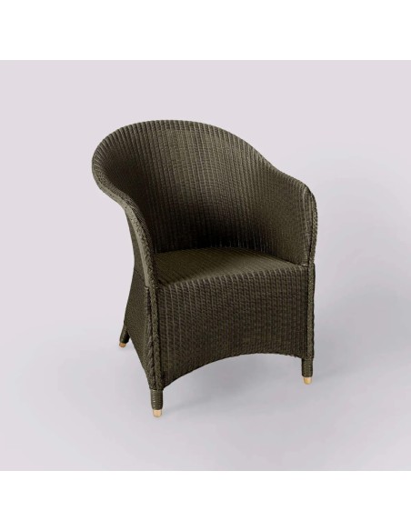Llyod Loom SIDONIE armchair, green lacquer