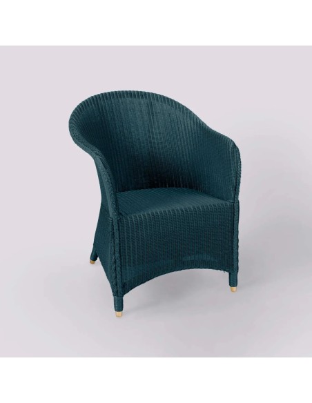Fauteuil Llyod Loom SIDONIE laque bleu paon