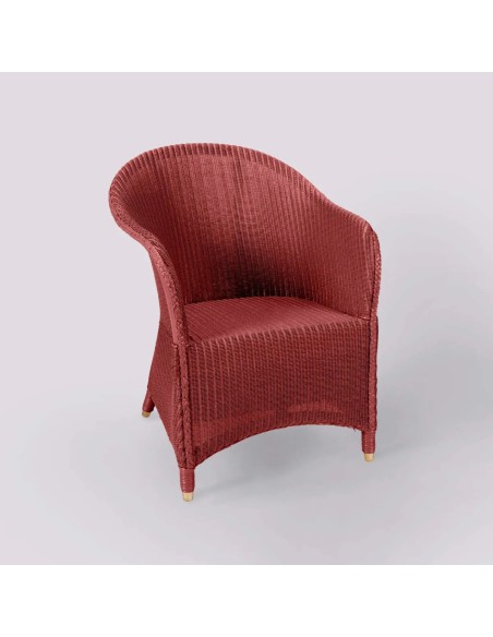 Llyod Loom SIDONIE armchair in ruby red lacquer